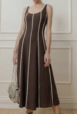 Illa Illa "Building Sand Castles in the Sky" Linen Blend Midi Dress (multiple colors)