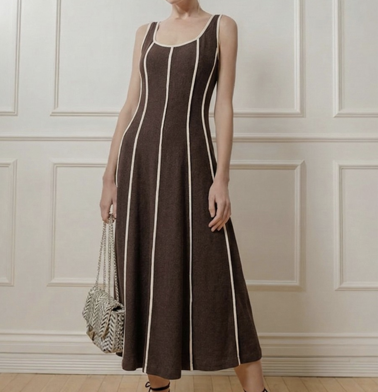 Illa Illa "Building Sand Castles in the Sky" Linen Blend Midi Dress (multiple colors)