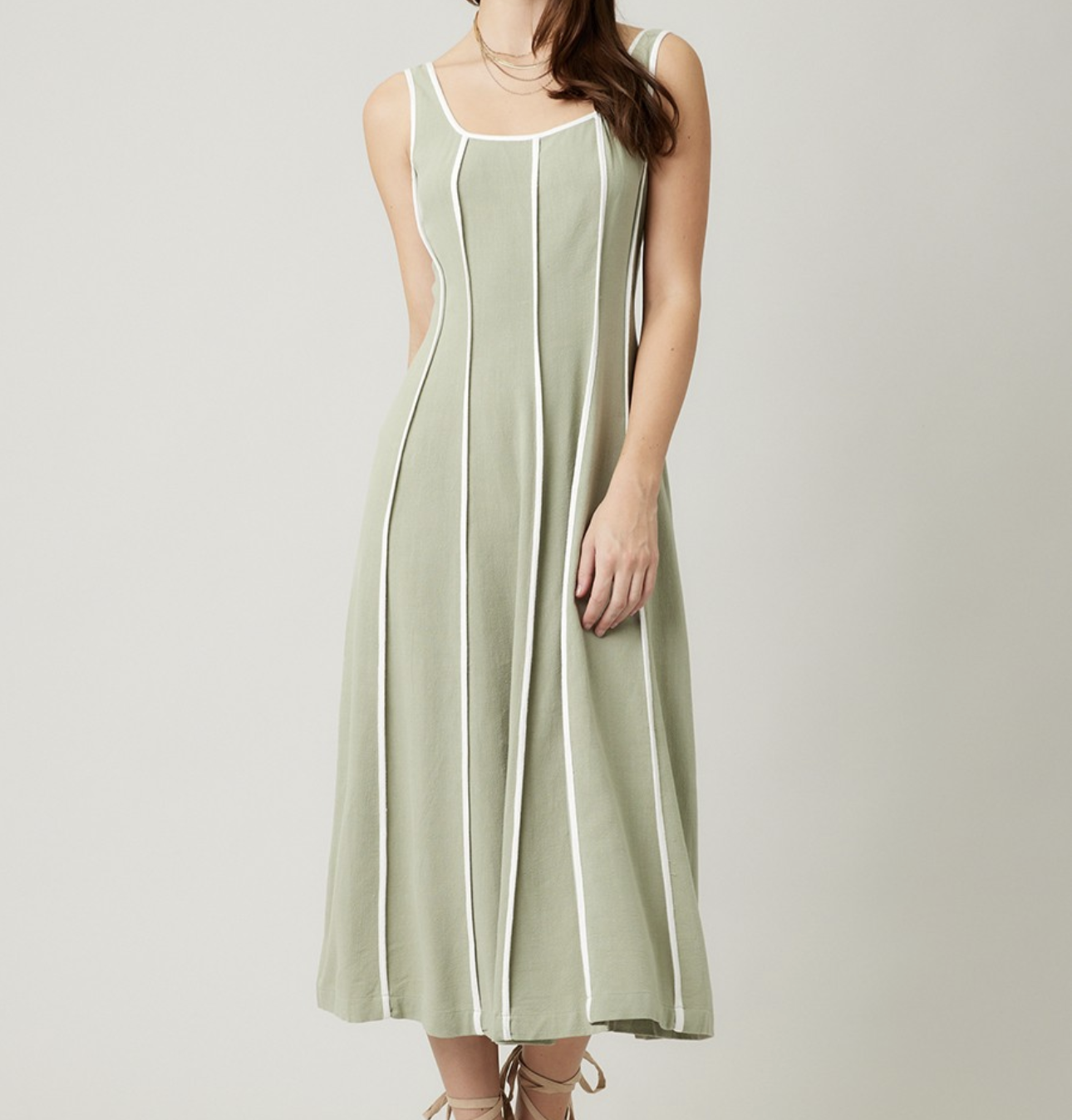 Illa Illa "Building Sand Castles in the Sky" Linen Blend Midi Dress (multiple colors)
