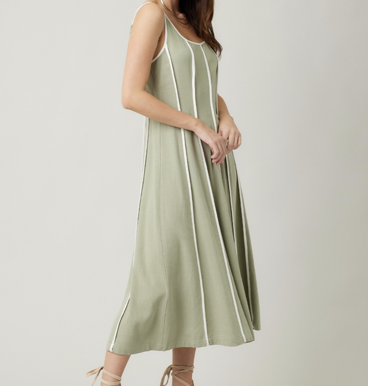 Illa Illa "Building Sand Castles in the Sky" Linen Blend Midi Dress (multiple colors)