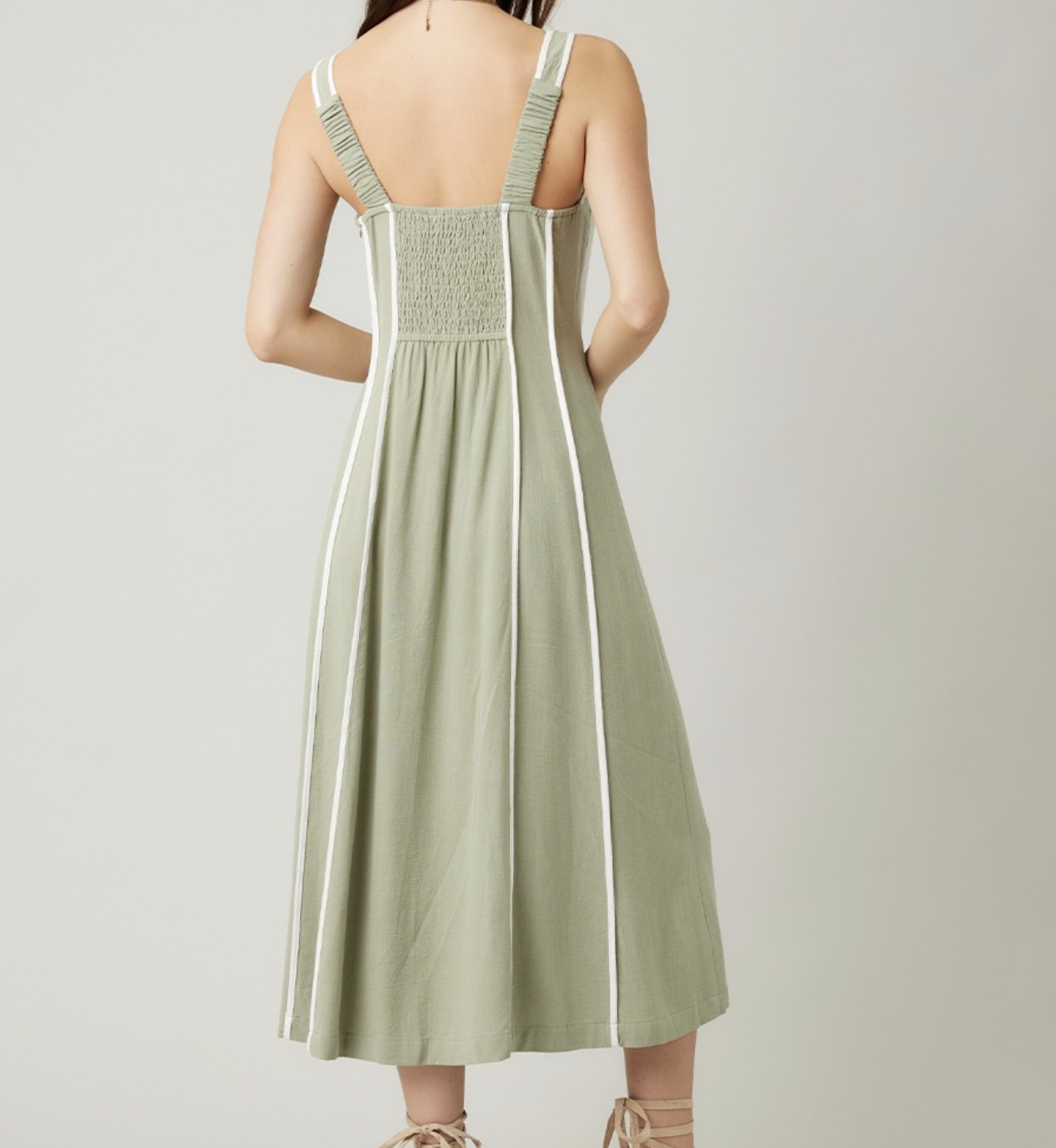Illa Illa "Building Sand Castles in the Sky" Linen Blend Midi Dress (multiple colors)