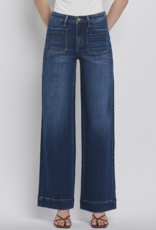Flying Monkey "Patch Me In" High Rise Patch Pocket Wide Leg Jeans