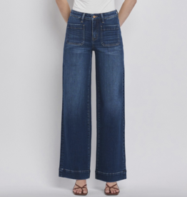 Flying Monkey "Patch Me In" High Rise Patch Pocket Wide Leg Jeans