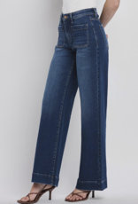 Flying Monkey "Patch Me In" High Rise Patch Pocket Wide Leg Jeans