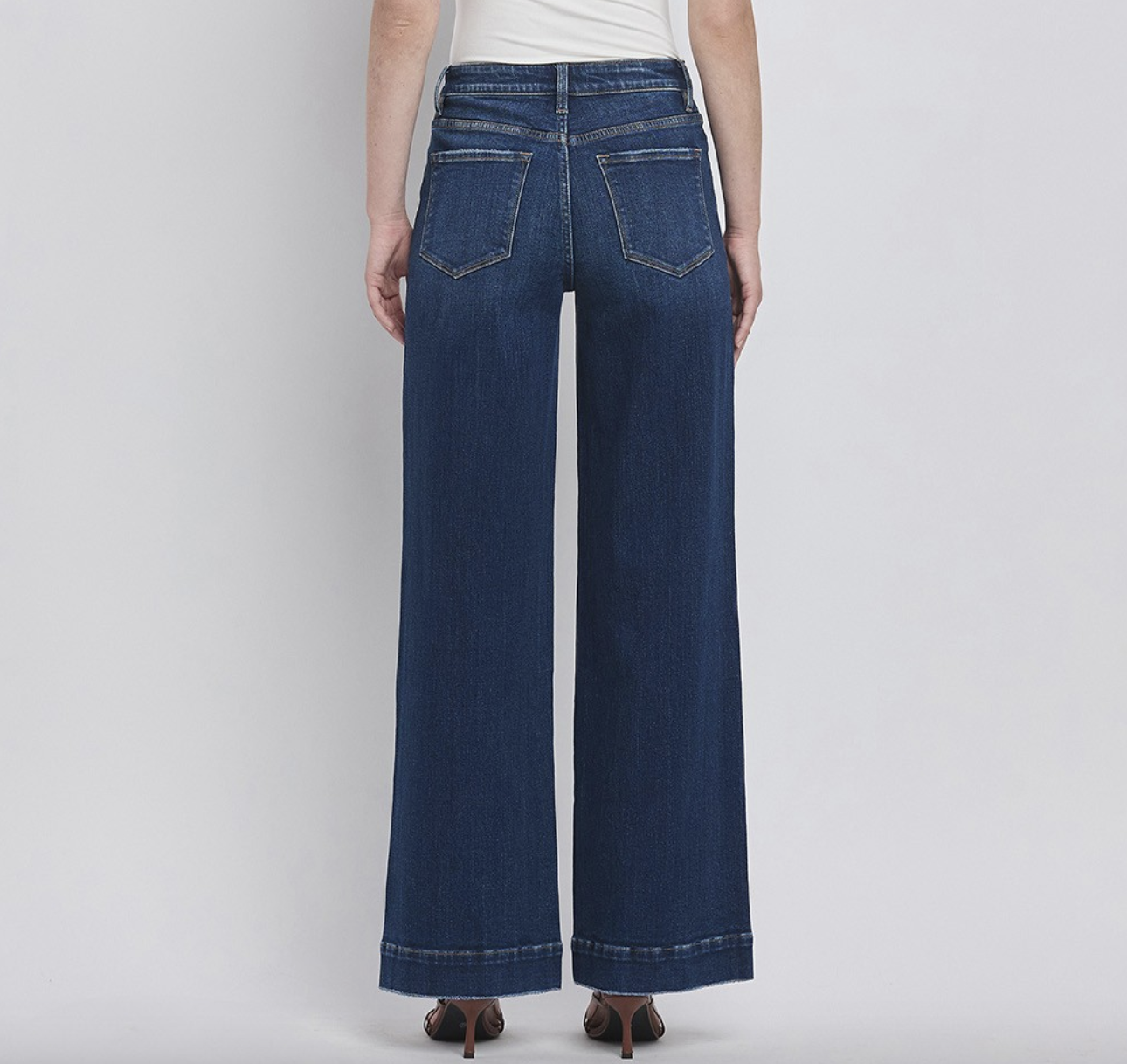 Flying Monkey "Patch Me In" High Rise Patch Pocket Wide Leg Jeans