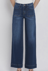 Flying Monkey "Patch Me In" High Rise Patch Pocket Wide Leg Jeans