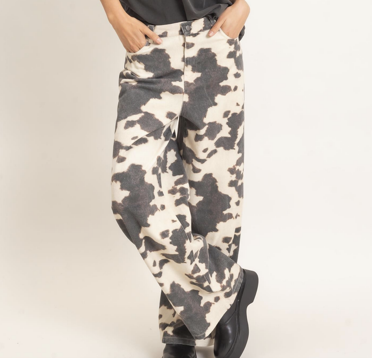 HyFve "Moo-ve it Along" Wide Leg Jeans