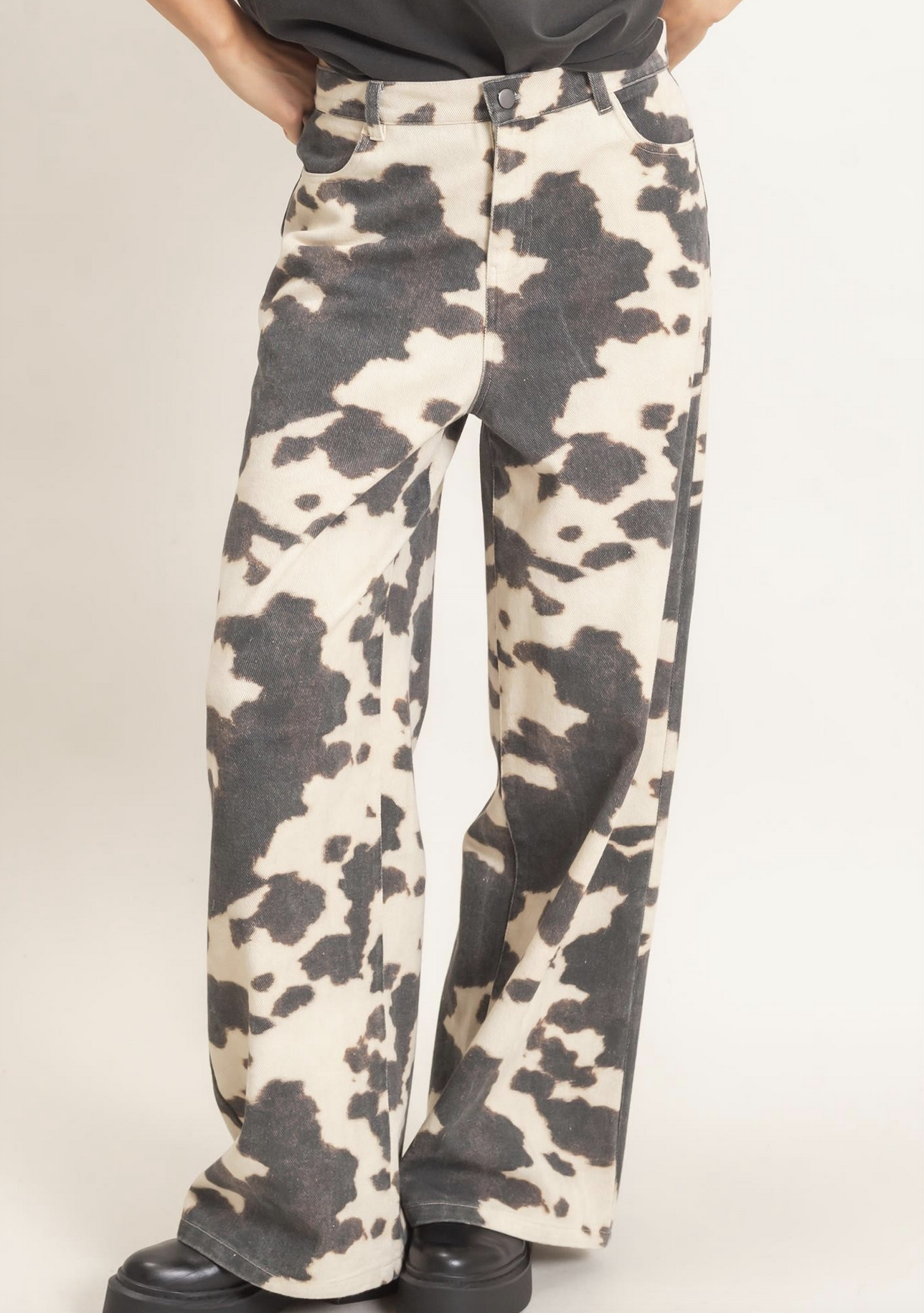 HyFve "Moo-ve it Along" Wide Leg Jeans