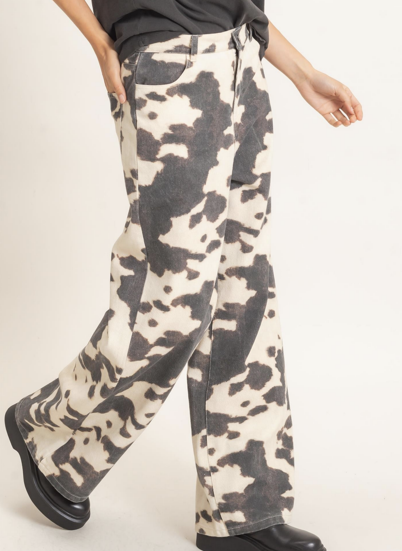 HyFve "Moo-ve it Along" Wide Leg Jeans