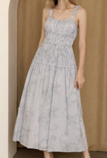 Storia "Smocking Bird" Midi Dress