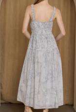 Storia "Smocking Bird" Midi Dress