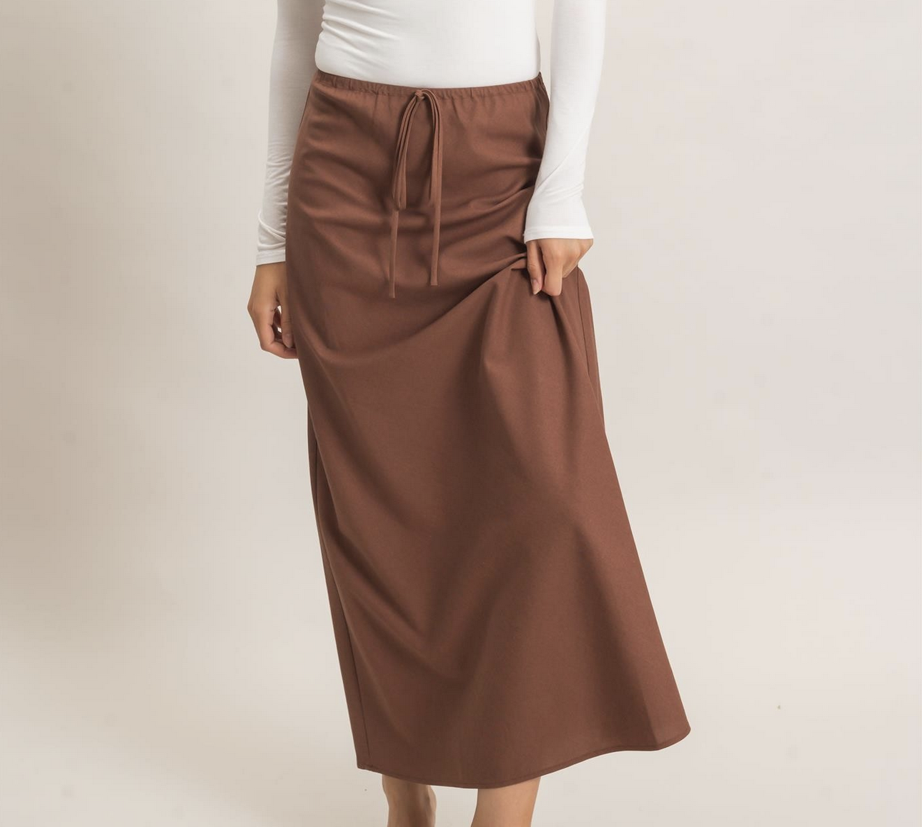 HyFve "Watching the World Go Bias" Midi Skirt