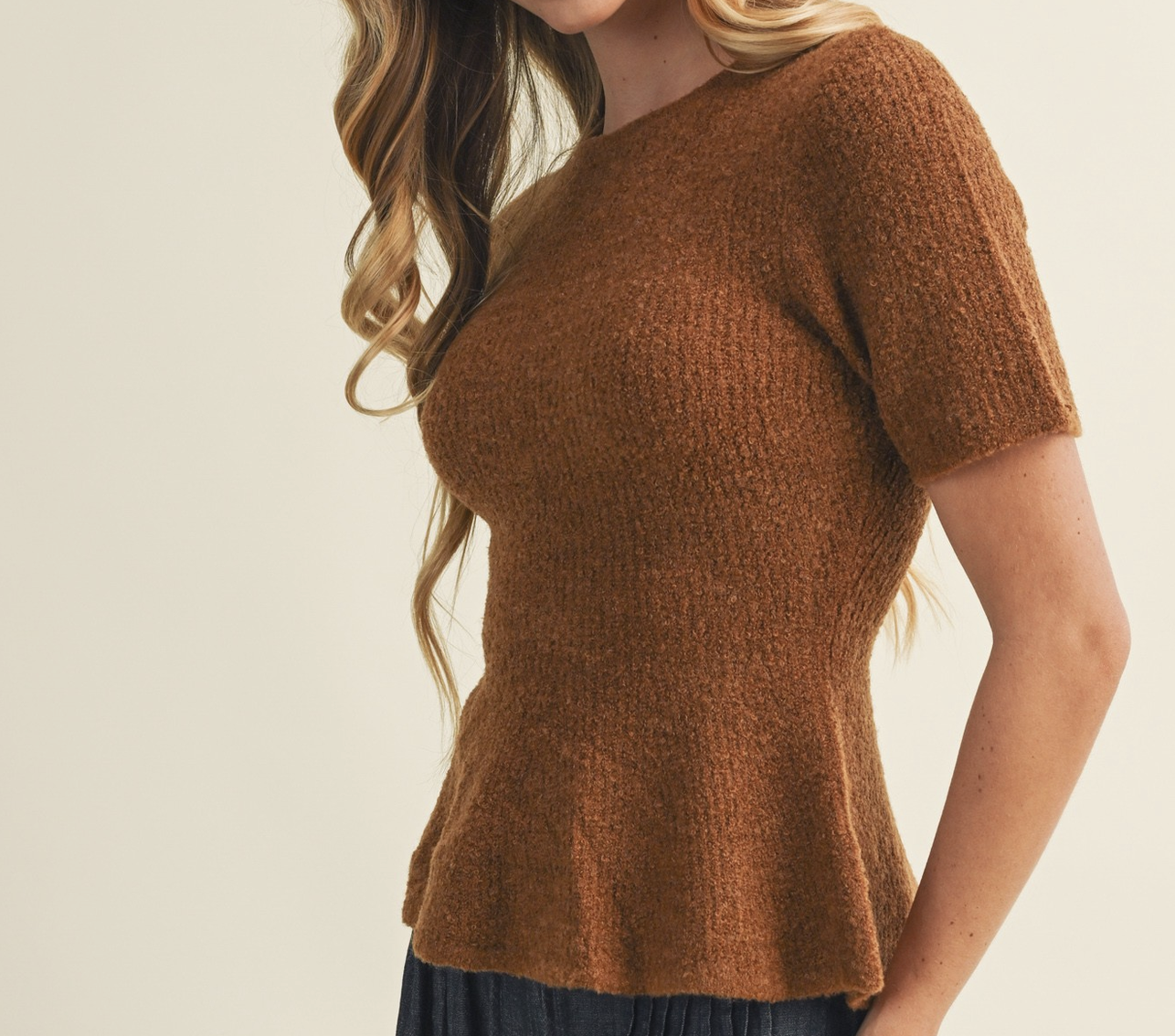 Mustard Seed "Giving a Pep(lum) Talk" Top