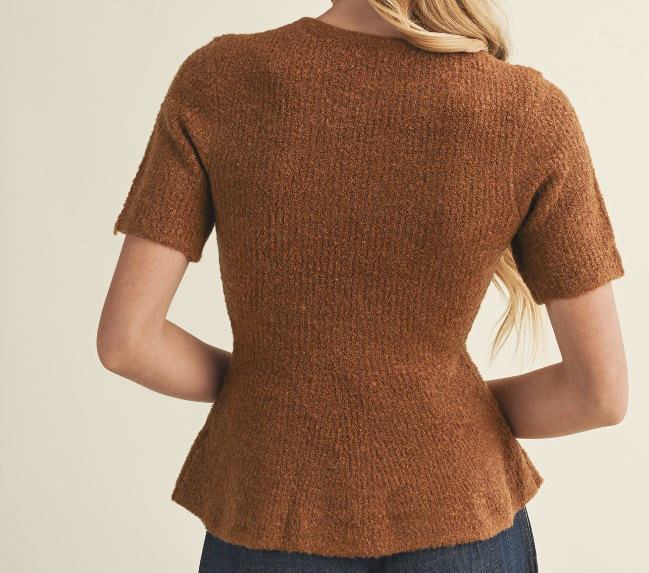 Mustard Seed "Giving a Pep(lum) Talk" Top