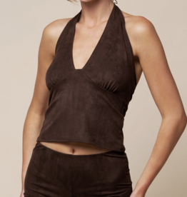 Blue Blush "Making the Suede" Halter Top