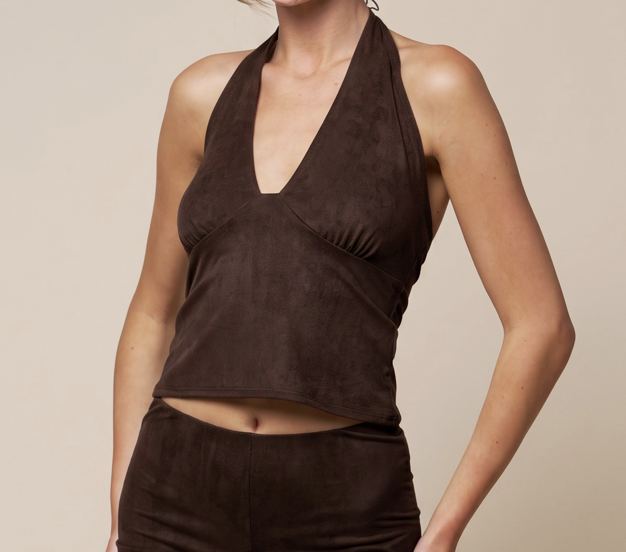 Blue Blush "Making the Suede" Halter Top