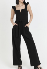 Angie JP5158 - Angie - Notch Neck Ruffle Strap Jumpsuit