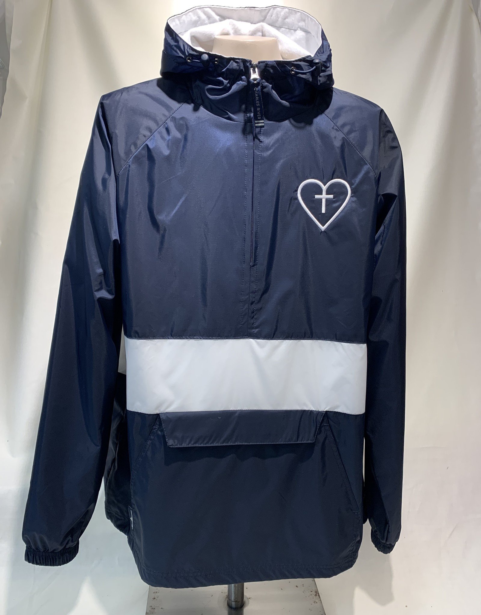 white charles river rain jacket