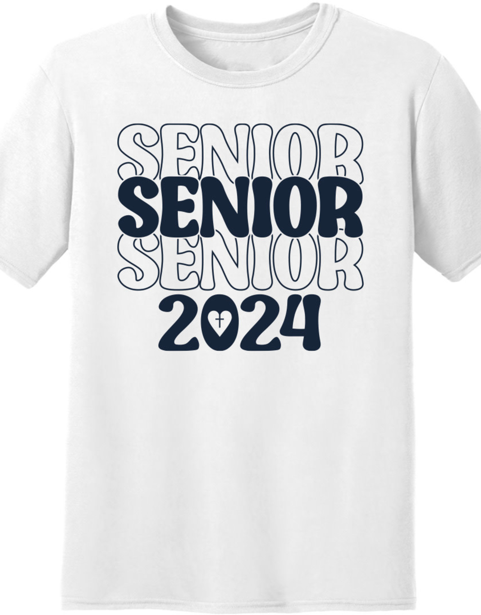 2024 WHITE SENIOR T SHIRT Sacred Heart Schools Inc   Lapromotions 2024 White Senior T Shirt 