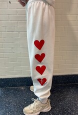 PORT AUTHORITY WHITE YOUTH SWEATPANTS WITH HEART
