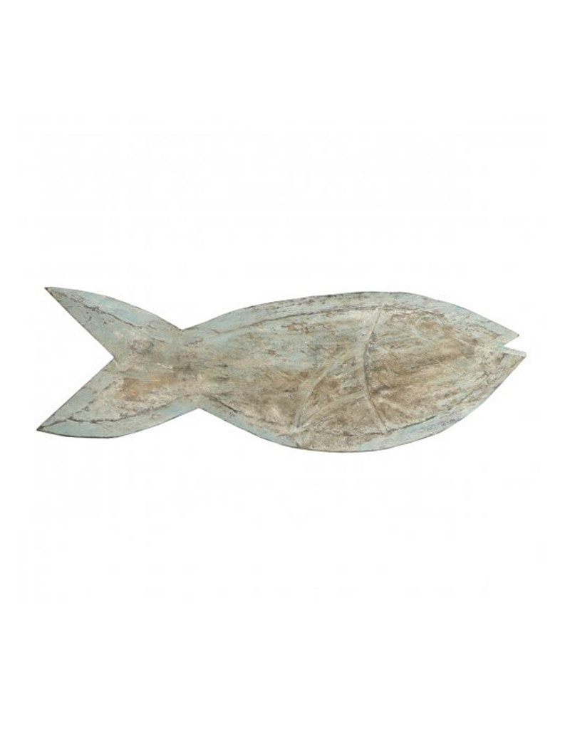 Indonesian Carved Wood Fish Coastal Home Decor Wall Art