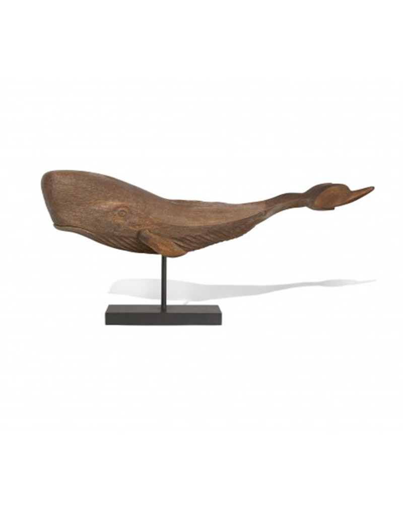Wood Whale on Stand Large - Nautical Decor - Home Accessories - Squan ...