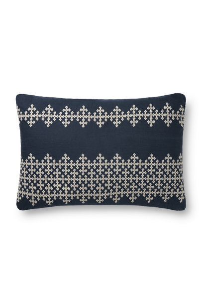 Navy/Ivory Pillow Cover, 16x26