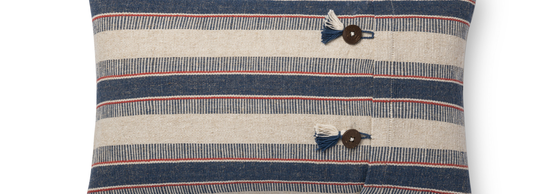 Indigo/Natural Down-filled Pillow, 13x21 in