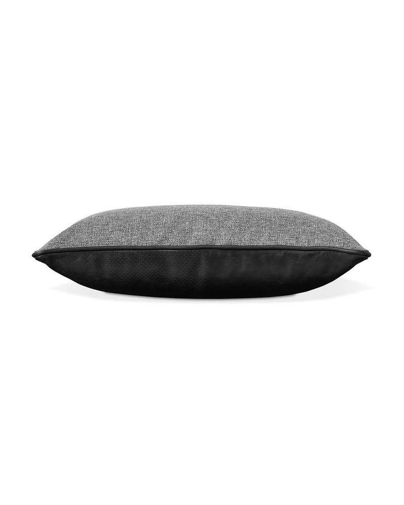 DUO PILLOW - SADDLE BLACK LEATHER / PARLIMENT STONE