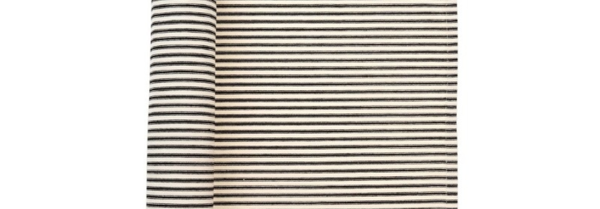 Black Ticking Table Runner