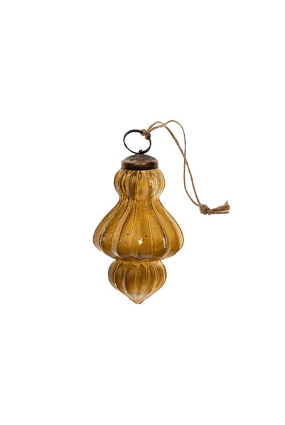 Small Gold Glass Spindle Ornament