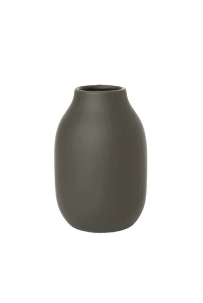Blomus Colora Porcelain Vase, Steel Grey, 8x6 in