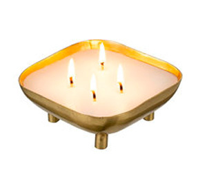 Large Footed Tray Candle, Amber Spruce Scent-1