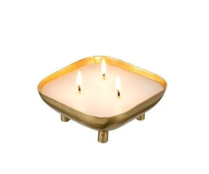 Small Footed Tray Candle, Amber Spruce Scent-1