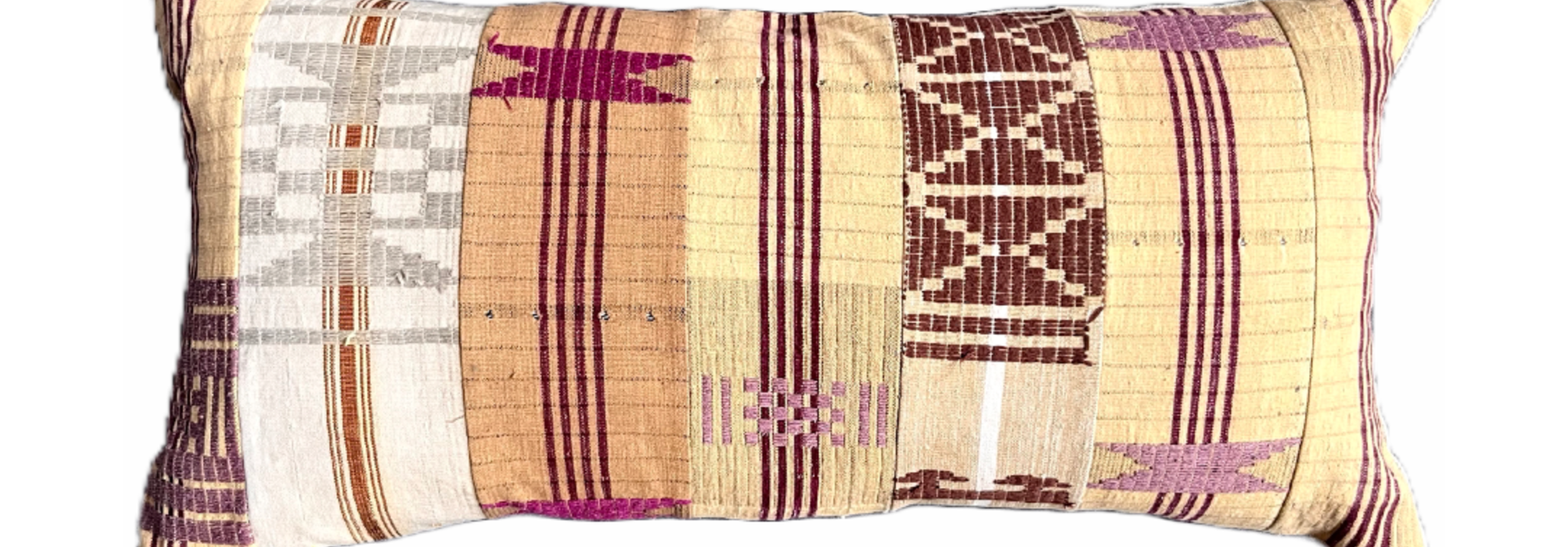 African Pieced Kewe Pillow, 12x24