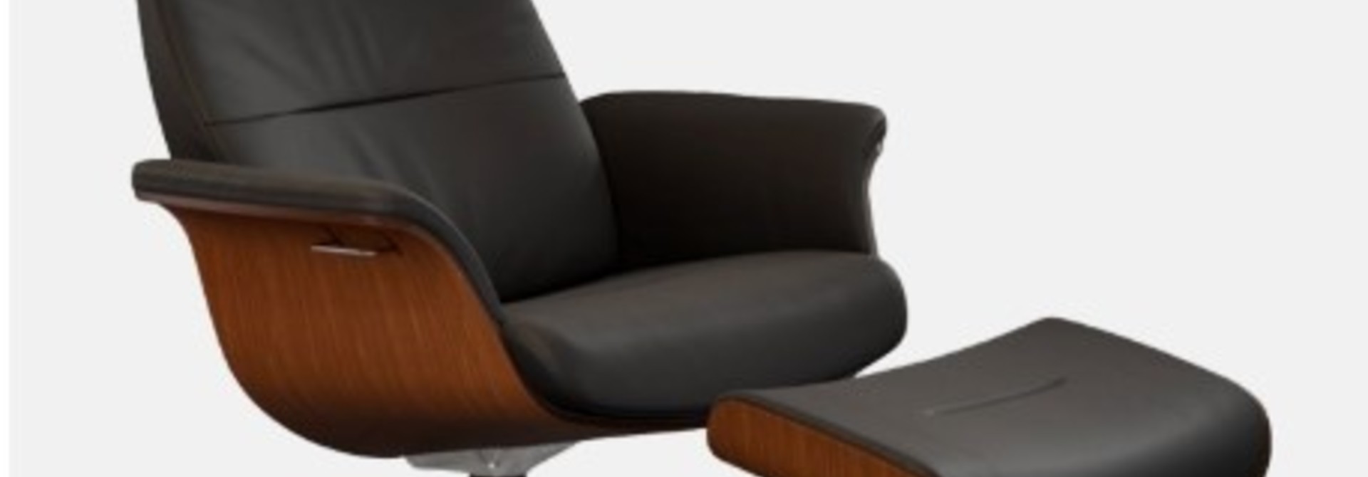 Timeout Chair + Ottoman - Black Leather