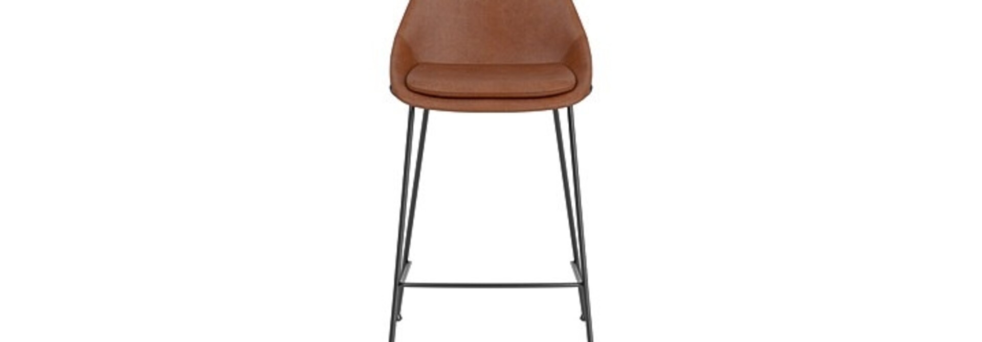 Nixon Counter Stool, Brown Synthetic Leather