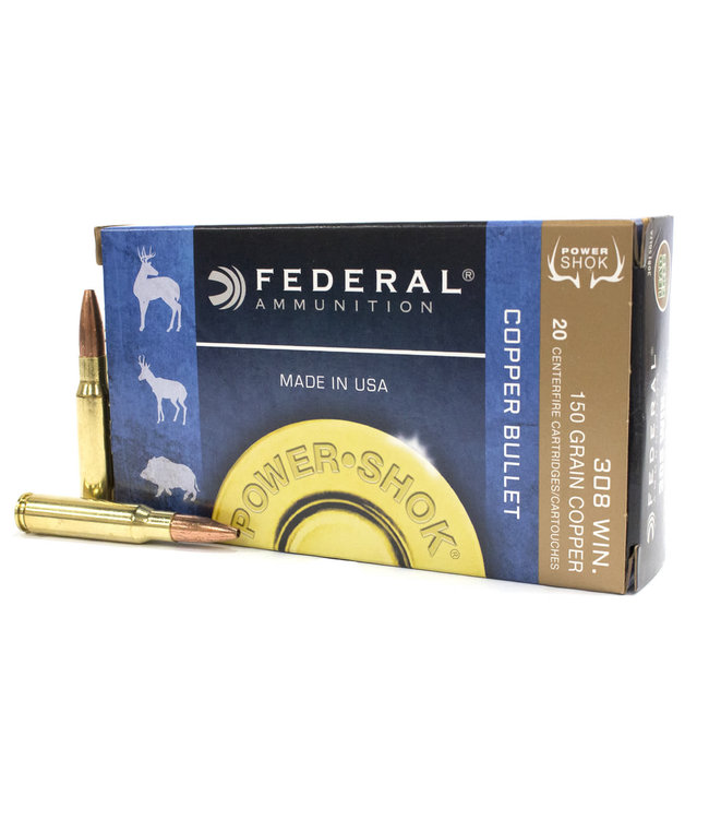 Federal Power-Shok 308 Win 150 Gr Copper HP 20Rds/BOX