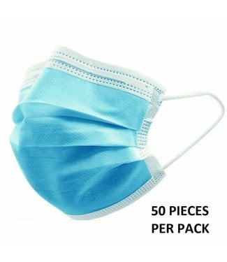 3 PLY DISPOSABLE PROTECTIVE FACE MASK WITH ELASTIC EARLOOP, BLUE