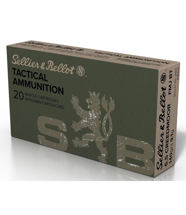 SELLIER & BELLOT 6.5 CREEDMOOR FMJBT 140GR TACTICAL AMMO