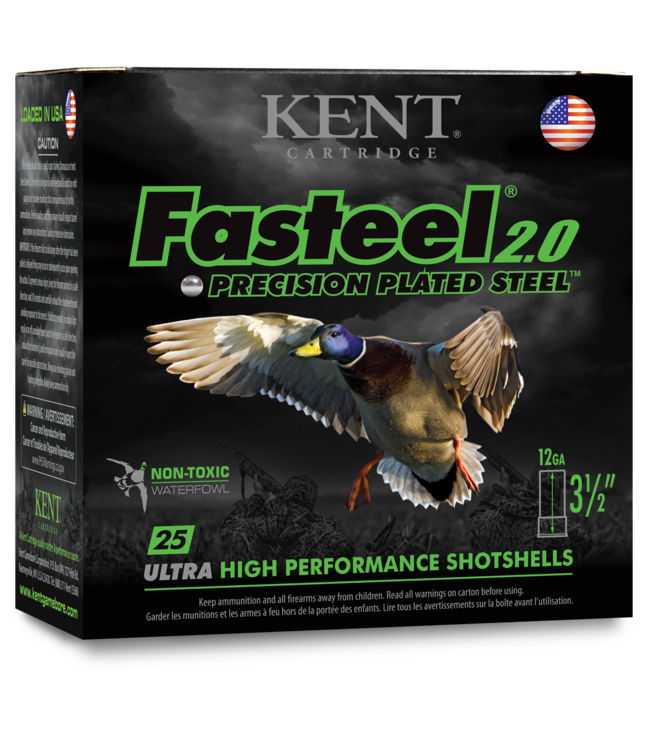 Kent Fasteel 2.0, 12GA,  3 1/2", 1 3/8OZ, 1550FPS #BB   25RS/BOX