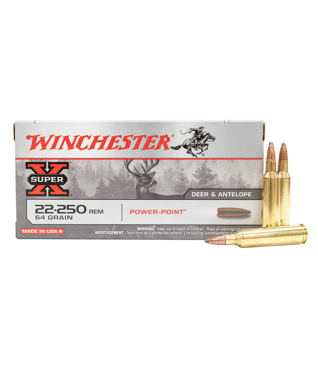 WINCHESTER SUPER-X 22-250REM 64GR POWER-POINT 20Rds/Box