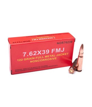 Norinco NORINCO 7.62 X 39 NON-CORROSIVE 122GR FMJ  20RS/BOX