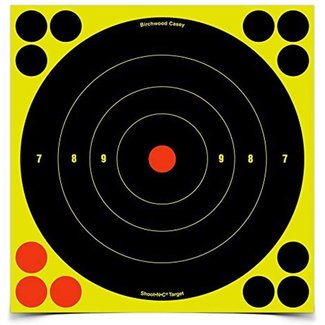 BIRCHWOOD Birchwood Casey Shoot-N-C Bull's Eye Target (8-Inch) Pack of 6 with 72 Pasters