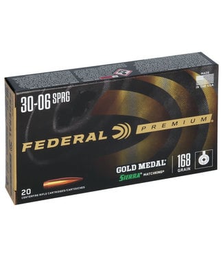 Federal FEDERAL PREMIUM  GOLD MEDAL 30-06 SPRG 168GR BTHP  20RS/BOX