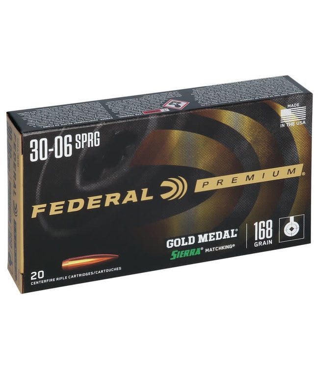 FEDERAL PREMIUM  GOLD MEDAL 30-06 SPRG 168GR BTHP  20RS/BOX