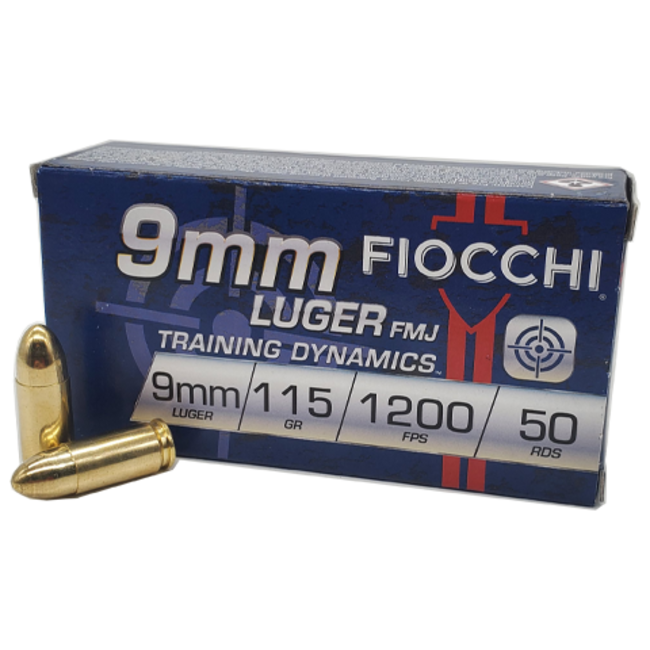 FIOCCHI Brass  9mm 115Gr FMJ Training Dynamics  50rs/Box