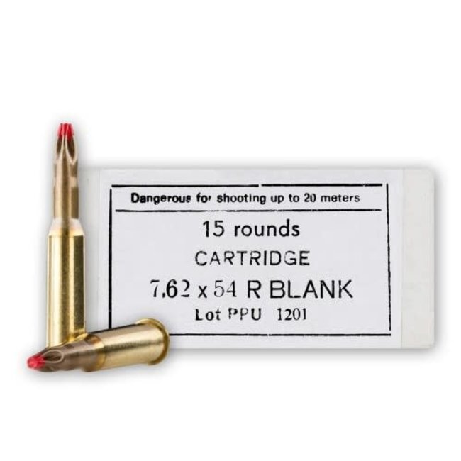 PPU 7.62x54R BLANK AMMO EXTENDED CASE  15RS/BOX