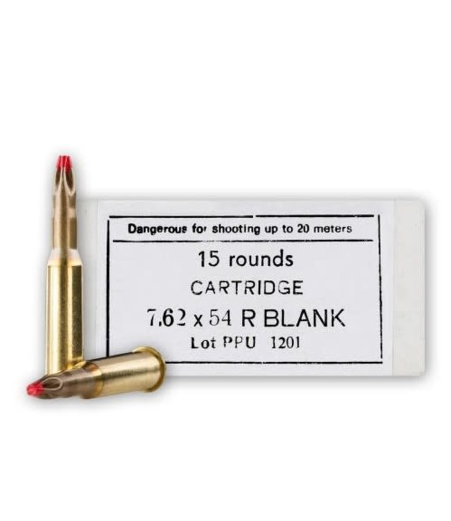 PPU 7.62x54R BLANK AMMO EXTENDED CASE 15RS/BOX