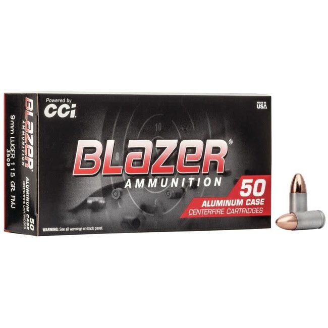 CCI BLAZER  9mm Aluminum 115 GR FMJ 1000/CASE